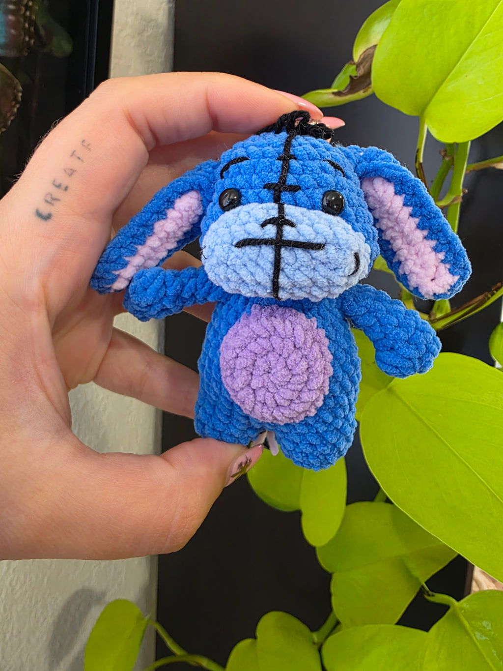 Handmade Crochet Eeyore keychain
