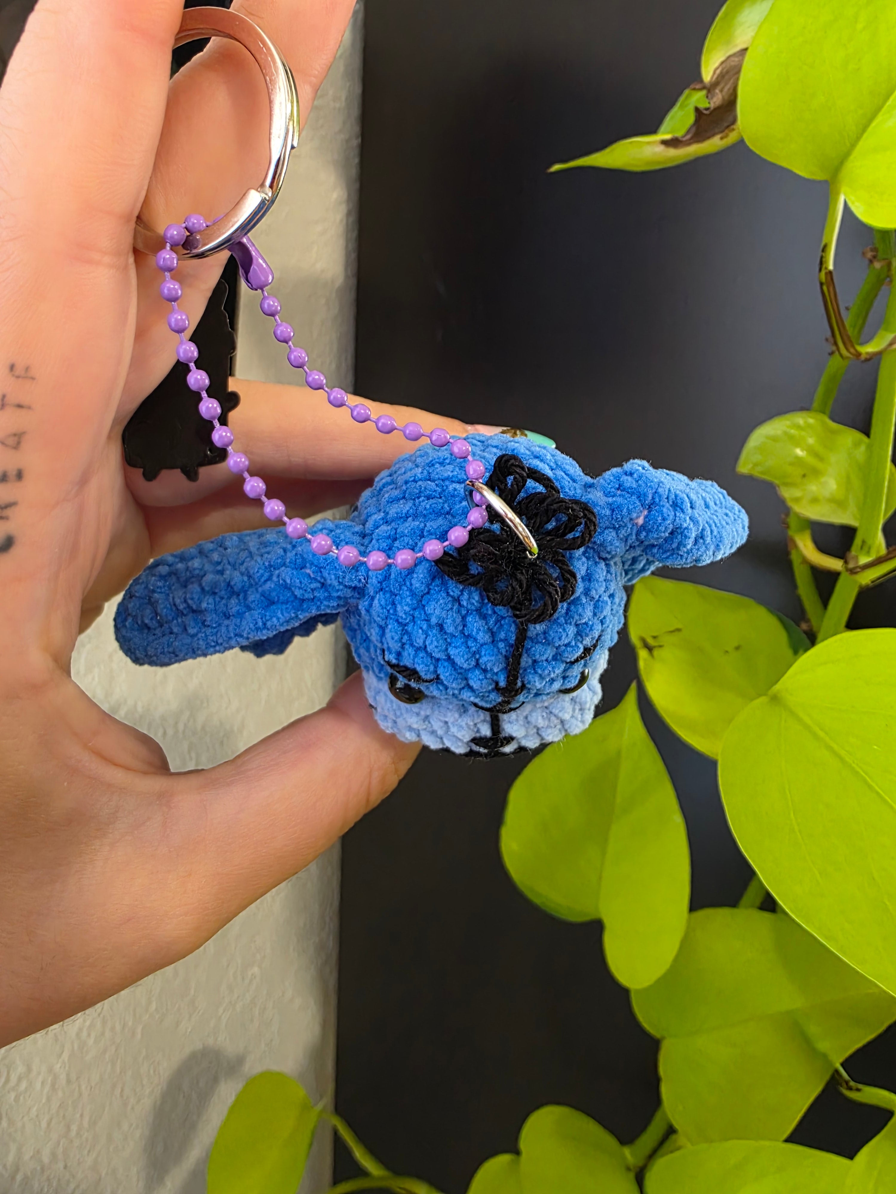Handmade Crochet Eeyore keychain