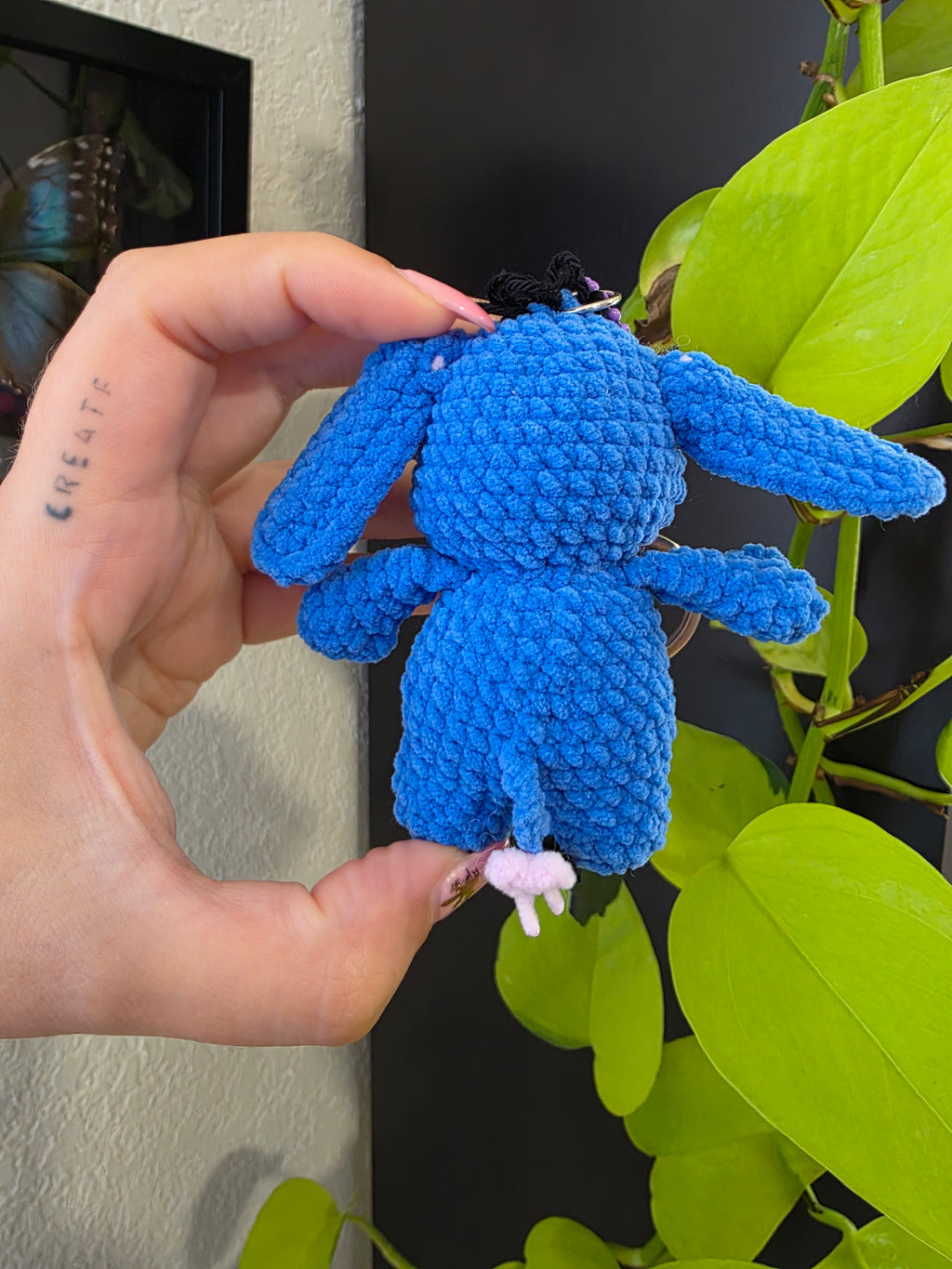 Handmade Crochet Eeyore keychain